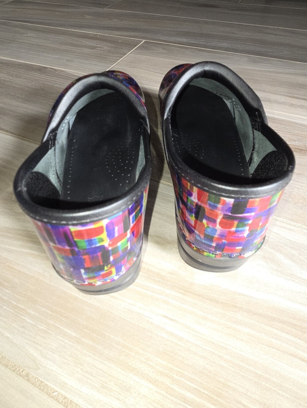 Dansko Women's Rainbow Mosaic Printed Clogs - Picture 2 of 3